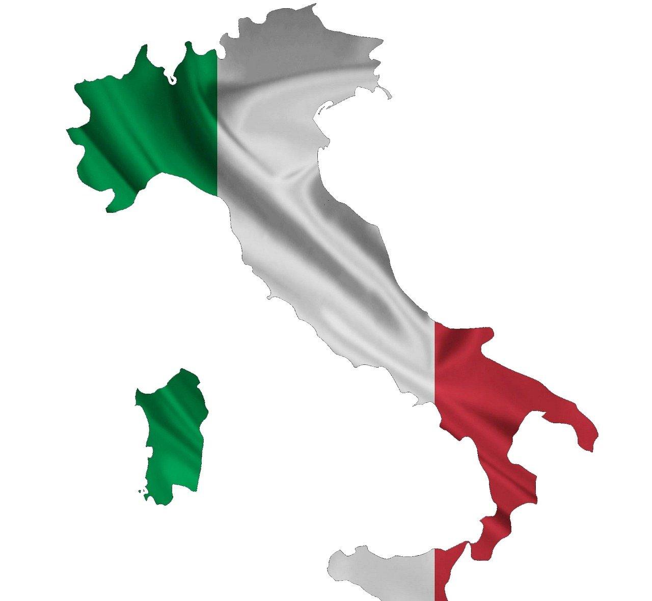 italy, flag, map